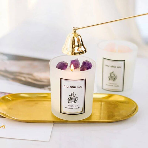 Bougie cristaux amour